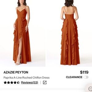 Azazie Paprika A-Line Chiffon Dress
